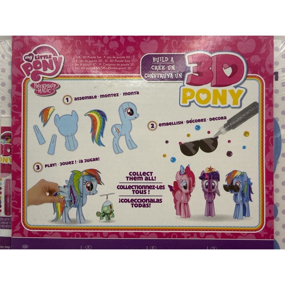My Little Pony Build a 3D Pony Rainbow Dash Puzzle Set Fashion Angels NIP 2014 - Picture 2 of 5
